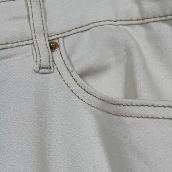 Nicole Miller SOHO High Rise Ankle Skinny Cargo Denim Stretch Sz 12 White Cream - Picture 9 of 10